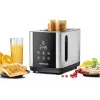 Toasteris Rommelsbacher TO850, 2 šķēlēm, 850 W, nerūsējošais tērauds/melns, XL spraugas