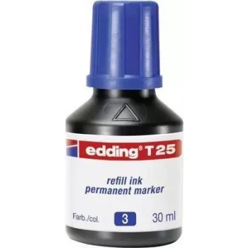 Pildījums marķieriem Edding T 25 zils 30 ml saderīgs ar Edding Nr.1/21/22/25/400/500/550/800/850/3000/3300