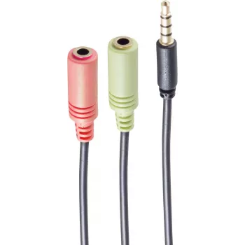 Audio kabelis ShiverPeaks BS14-05041 0.25m 2x3,5mm Melns