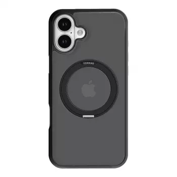 Aizsargmaciņa Torras Ostand Pro iPhone 16 Plus — Melna, plāna un viegla