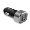 Auto lādētājs 2xUSB 2.4A alumīnija korpuss