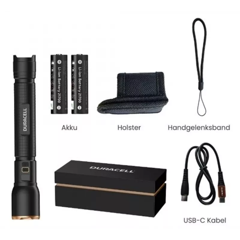 Lukturis Duracell DF6000R Dāvanu Kaste – uzlādējams rokas lukturis, melns