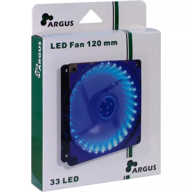 INTER-TECH Argus L-12025 120mm zils LED korpusa ventilators
