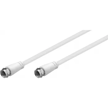 Goobay SAT antennas kabelis (A+ klase, >95 dB), 3x ekranēts, 2 m, balts - F-spraudnis > F-spraudnis (pilnībā ekranēts) (58816)