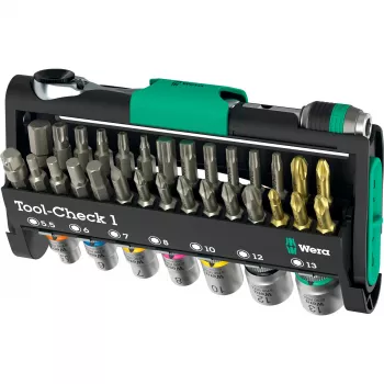 Wera Tool-Check 1 komplekts 38 daļas, nerūsējošs, melns/zaļš