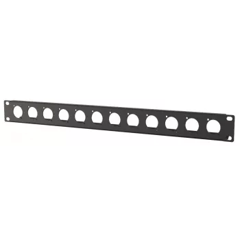 Rack panelis 1U Lanview LVR1U-12D-BL ar 12 izgriezumiem keystone moduļiem, melns