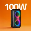 Pārnēsājams mūzikas centrs MANTA SPK0401B100 Bluetooth skaļrunis, 100 W maksimālā jauda, FM radio, karaoke, iebūvēts akumulators, X-BASS