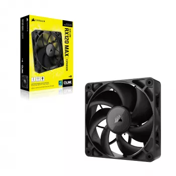 Corsair iCUE LINK RX120 MAX 120mm korpusa ventilators - Melns