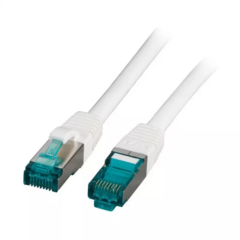 EFB-Elektronik RJ45 savienojuma kabelis Cat.6A S/FTP LSZH Balts 7,5m