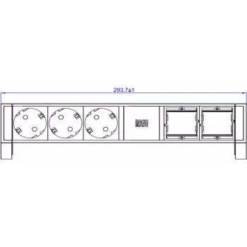 Bachmann DESK2 3xCEE7/3 2xCM 902.607Strom 0 2m GST18 RAL9005