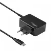 Akyga AK-ND-80 USB-C GaN klēpjdatora barošanas adapteris 45 W, PD 3.0, 5–20 V, 1,8 m kabelis, melns