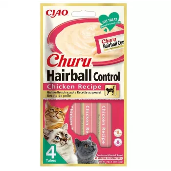 INABA Churu Hairball Control Chicken Recipe - kaķu kārumi - 4x14g
