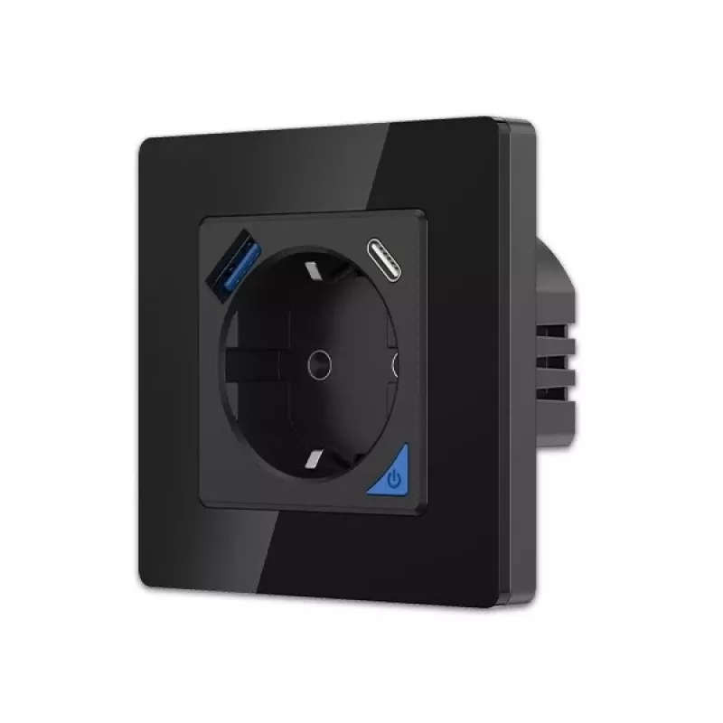 Sienas kontaktligzdu komplekts Extralink Smart Life Pro 230V ar 1x USB-A un 1x USB-C