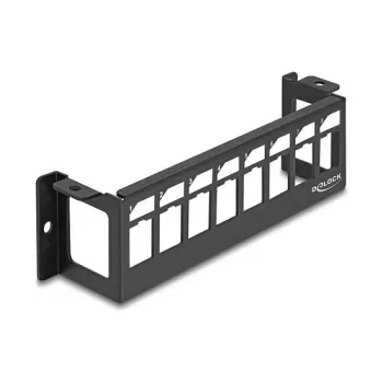 DeLOCK 86516 sadales panelis 8 portu melns metāla sienas montāžai 50mm x 41.6mm x 175mm