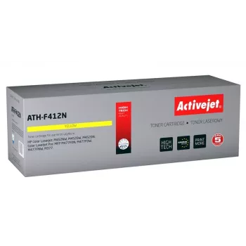 Activejet ATH-F412N tonera kasetne (aizstāj HP 410A CF412A; Supreme; 2300 lpp; dzeltena)