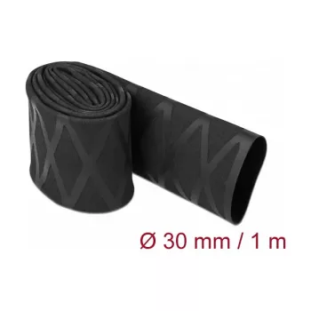Termosarūkošā caurule DeLOCK 19596 X-raksta neslīdoša 1 m x 30 mm melna