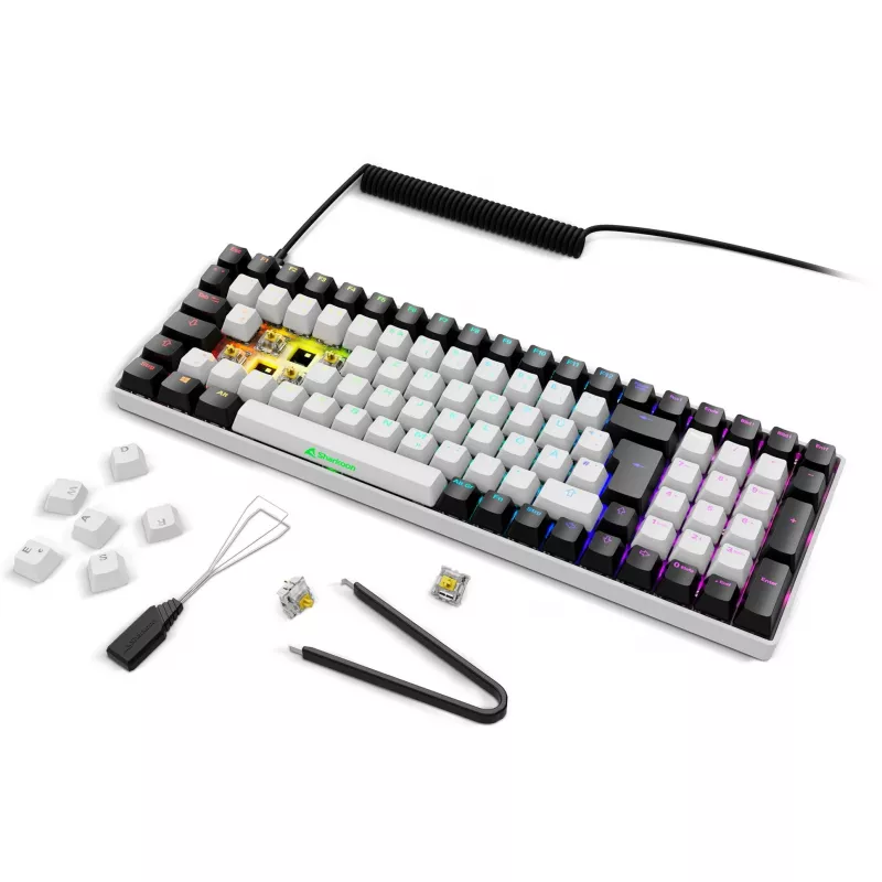Sharkoon SKILLER SGK50 S2 balts DE izkārtojums Gateron Yellow - tastatūra