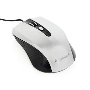 Vadu ambidekss optiskā pele GEMBIRD MUS-4B-01-BS, USB Type-A, 1200 DPI, 4 pogas, melna/sudraba