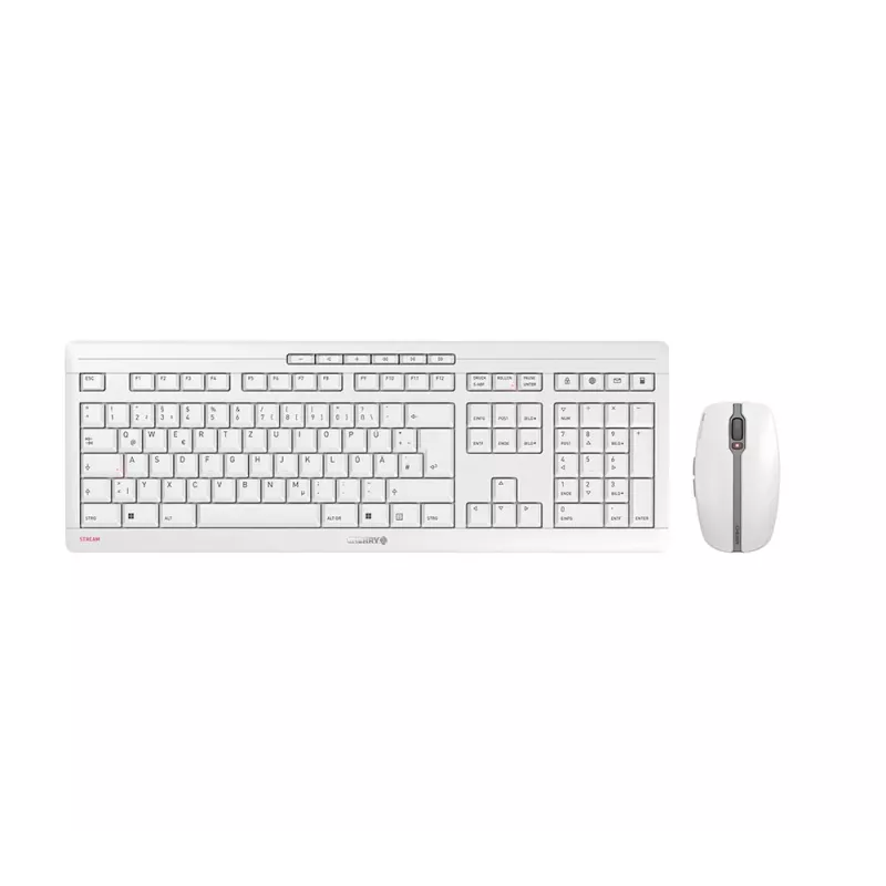 CHERRY Stream Desktop bezvadu tastatūra un pele, QWERTZ, balta