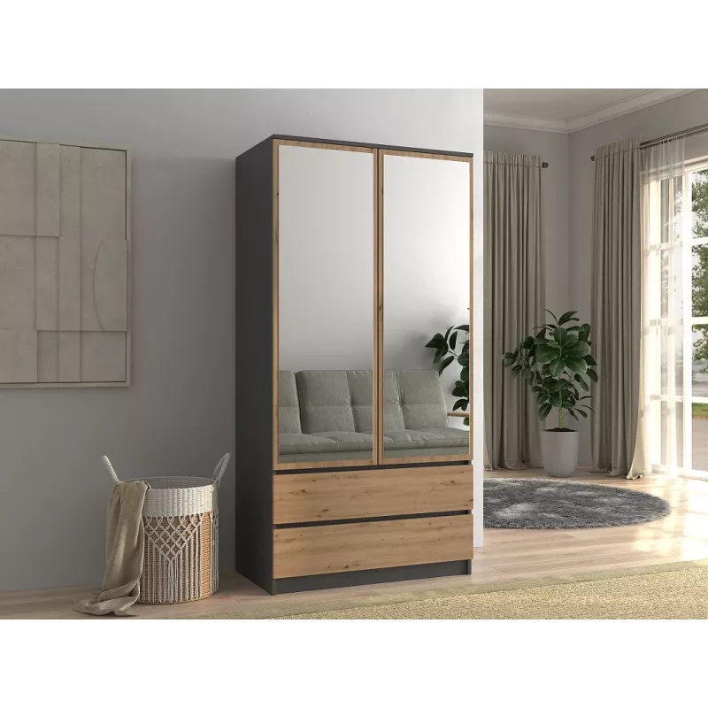 Topeshop SZAFA MALWA AN/AR L bedroom wardrobe/closet 5 shelves 2 durvis(s)