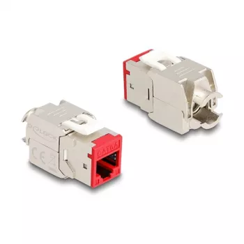 DeLOCK 88115 keystone modulis, plakans, sarkans, RJ-45, 10 gab.