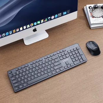 Gembird KBS-WCH-04 Bezvadu tastatūras un peles komplekts, melns, US izkārtojums