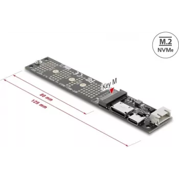 DELOCK OCuLink uz M.2 Key M NVMe SSD adapteris (modelis 64291)