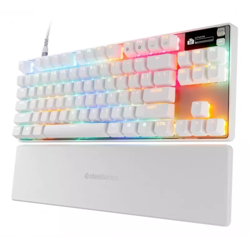 SteelSeries Apex Pro TKL Gen 3 tastatūra spēlētājiem, USB, ASV angļu izkārtojums, balta