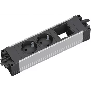Bachmann STEP ALU 906.09528 sadalītājs ar 2x CEE 7/3 ligzdām un GST18 savienojumu