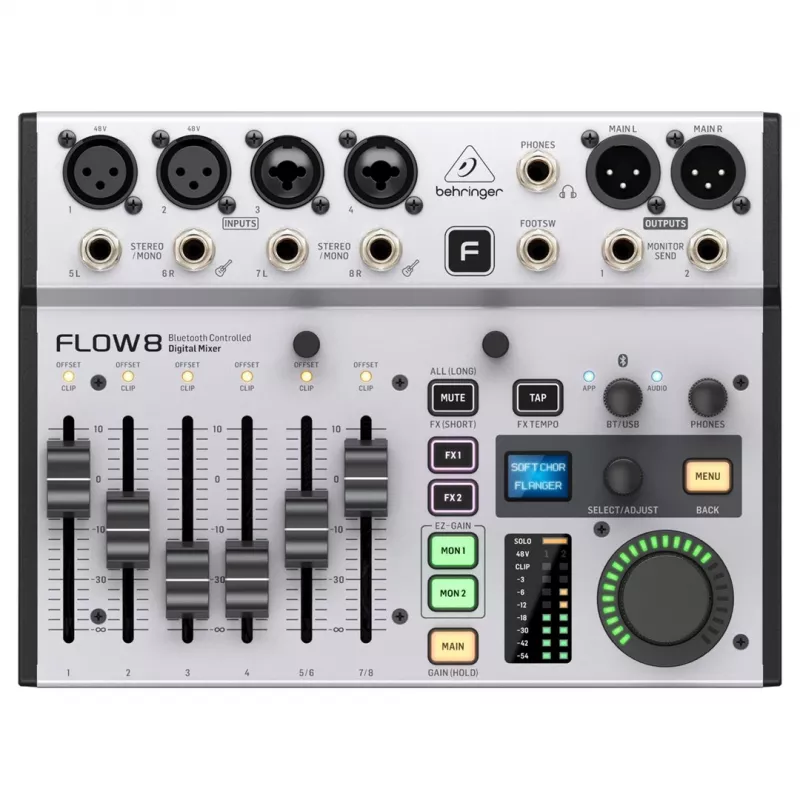 Digitālais mikseris Behringer FLOW 8 — 8 kanālu USB audio interfeiss