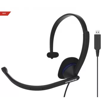 Koss CS195 USB austiņas ar mikrofonu, vadu, on-ear, melnas