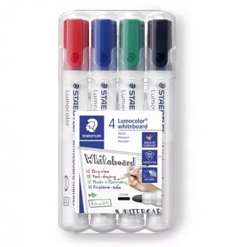 Marķieris Staedtler Lumocolor 351 WP4 Bullet tip Melns Zils Zaļš Sarkans