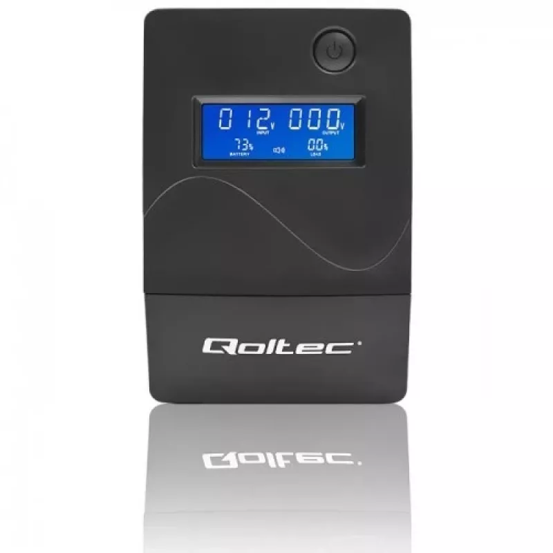 Qoltec Monolith nepārtrauktās barošanas avots (UPS) Double-conversion (Online) 1 kVA 600 W 2 SCHUKO kontaktligzdas