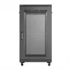 19 collu tīkla skapis LANBERG FF01-6022-23B, 22U, 600×1000 mm, melns, perforētas durvis