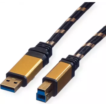 ROLINE Gold USB kabelis — USB Type B (vīriešu) uz USB Type A (vīriešu)