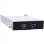 Chieftec MUB-3002 3.5 collu priekšējais panelis ar 2x USB 3.0, Melns/Sudrabs
