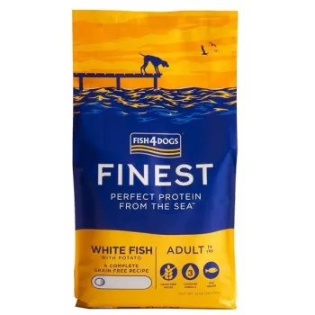 FISH4DOGS Finest Ocean White fish M/L - sausa barība suņiem - 12kg