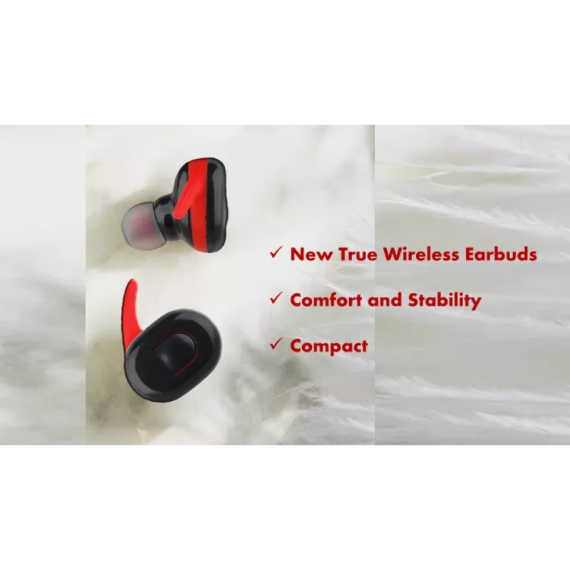 Bezvadu austiņas V.Silencer Ture True Wireless Earbuds melns/sarkans
