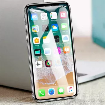 Rūdīta stikla aizsargplēve Devia Van Entire View iPhone XR — Pretatspīduma, Melna