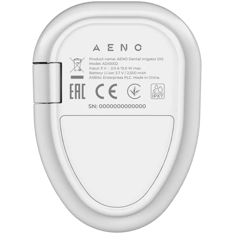 AENO DI2 Zobu Irrigators, 3.7V, 8W, 2500mAh, 200ml