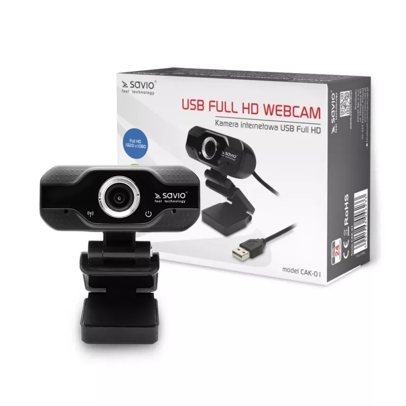 Savio tīmekļa kamera USB Full HD ar iebūvētu mikrofonu