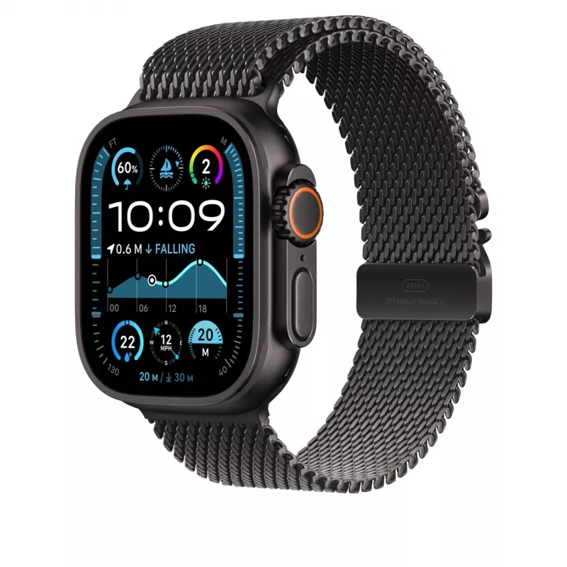 Apple 49mm Melnā Titāna Milānas Cilpa Vidēja Izmēra Viedpulksteņa Siksniņa