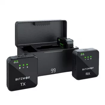 Bezvadu mikrofona komplekts BlitzWolf BW-SX63 ar uzlādes futrāli