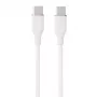 Silikona kabelis USB Type-C — Type-C, 100W (Balts, 3m)