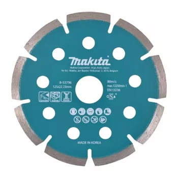 MAKITA dimanta disks 125x22,23 mm segments (sausai griešanai) betonam, granītam, marmoram