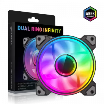 Gamemax DUAL RING INFINITY Melns - korpusa ventilators
