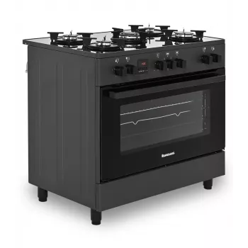 Brīvi stāvoša gāzes/elektriskā plīts Ravanson KWGE-K90, 5 gatavošanas zonas, 90 cm, cepeškrāsns 105 L, skārienvadība