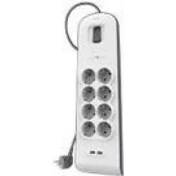 Strāvas sloksne Belkin 900J BSV804VF2M-V2 — 8 Schuko kontaktligzdas, 2 USB-A porti