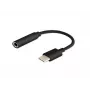 Savio AK-35/B USB Type-C (3.1) vīrišķais uz 3.5 mm sievišķo adapteris, melns