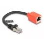 Tīkla kabelis DeLOCK RJ45 ierīces aizsardzības adapteris Cat.6A S/FTP 20 cm Melns Sarkans